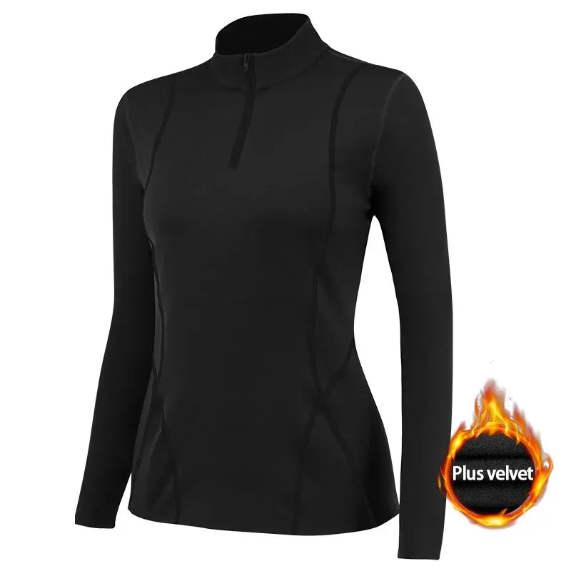 Women's Long Sleeve Yoga Top - Push Up Running Fitness Gym Shirt