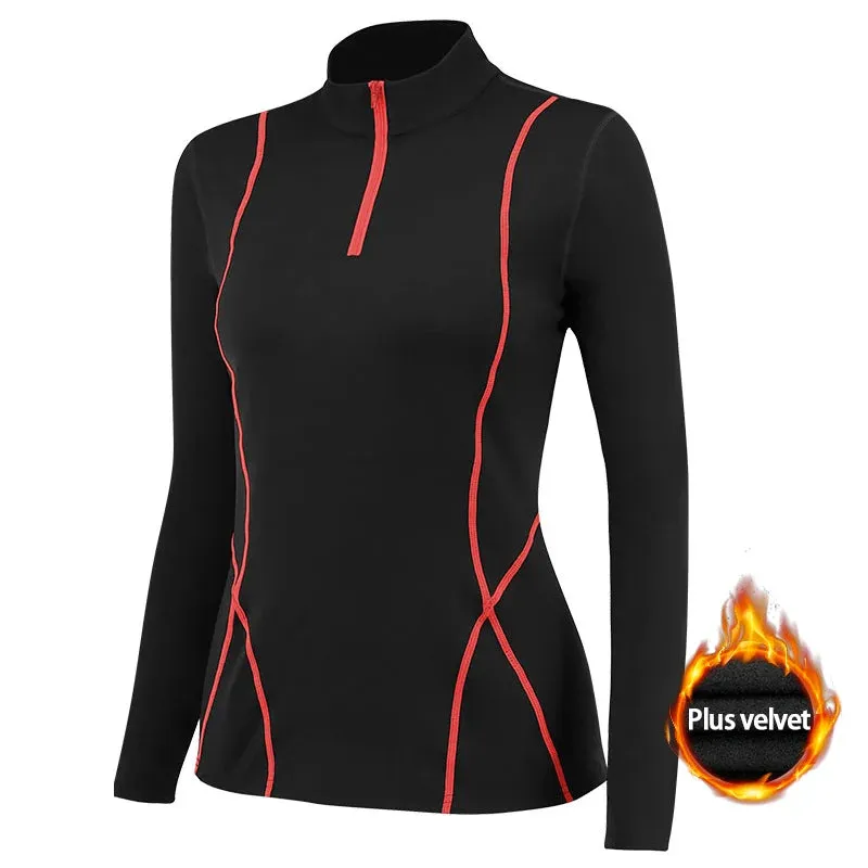 Women's Long Sleeve Yoga Top - Push Up Running Fitness Gym Shirt