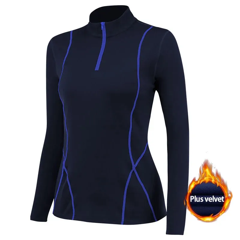 Women's Long Sleeve Yoga Top - Push Up Running Fitness Gym Shirt