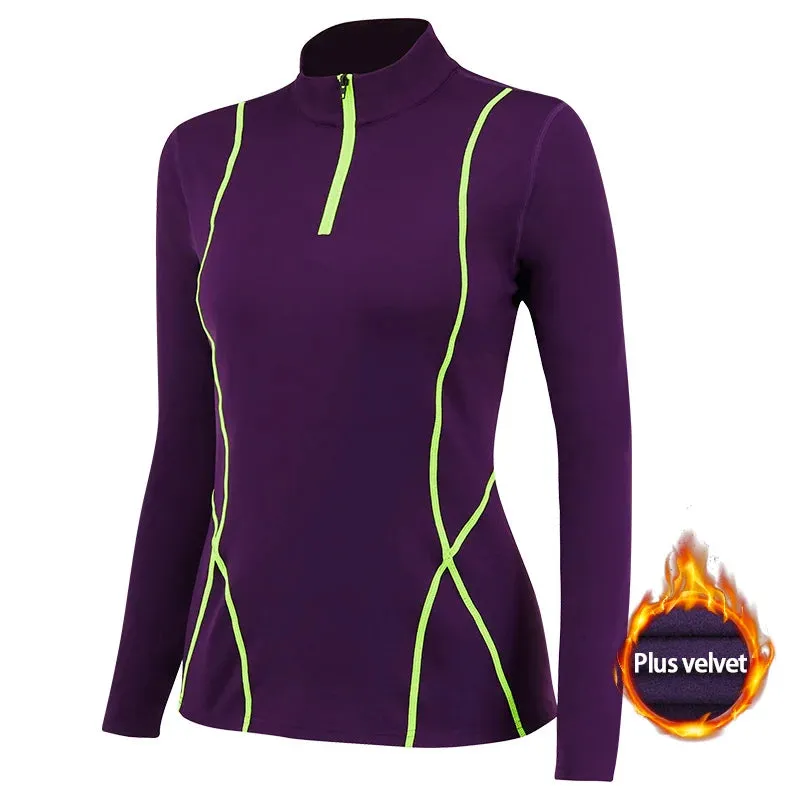 Women's Long Sleeve Yoga Top - Push Up Running Fitness Gym Shirt
