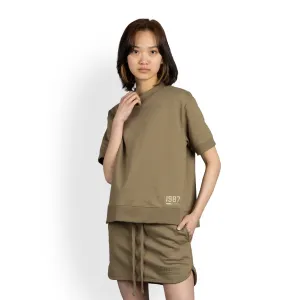 Womens Oversized Fleece Tee Shirt - Elmwood