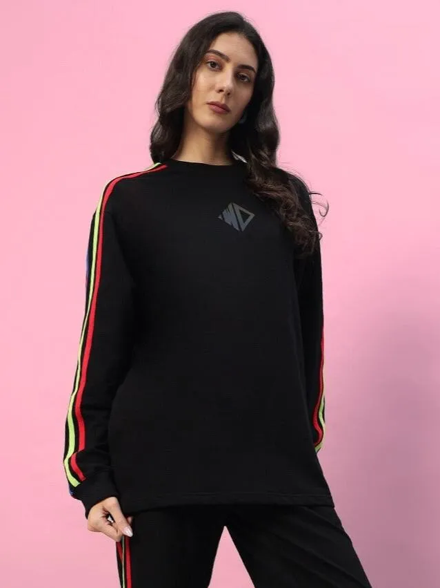 Women's Rainbow Oversized CO-Ord Set (Black)