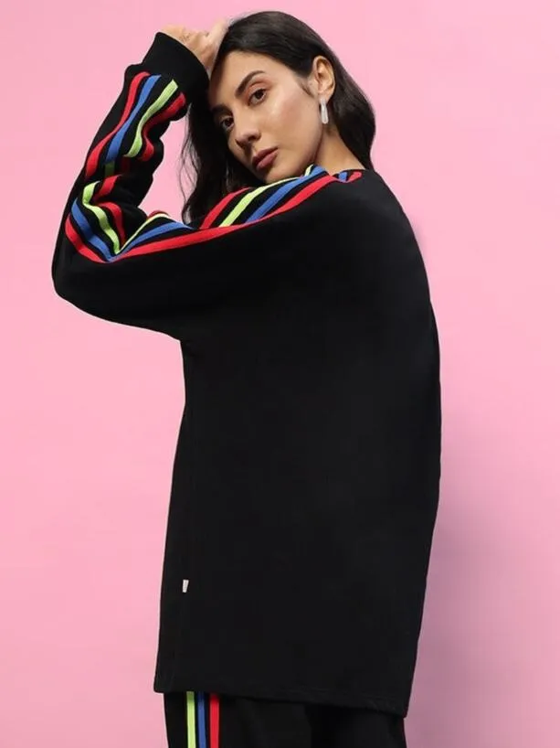 Women's Rainbow Oversized CO-Ord Set (Black)
