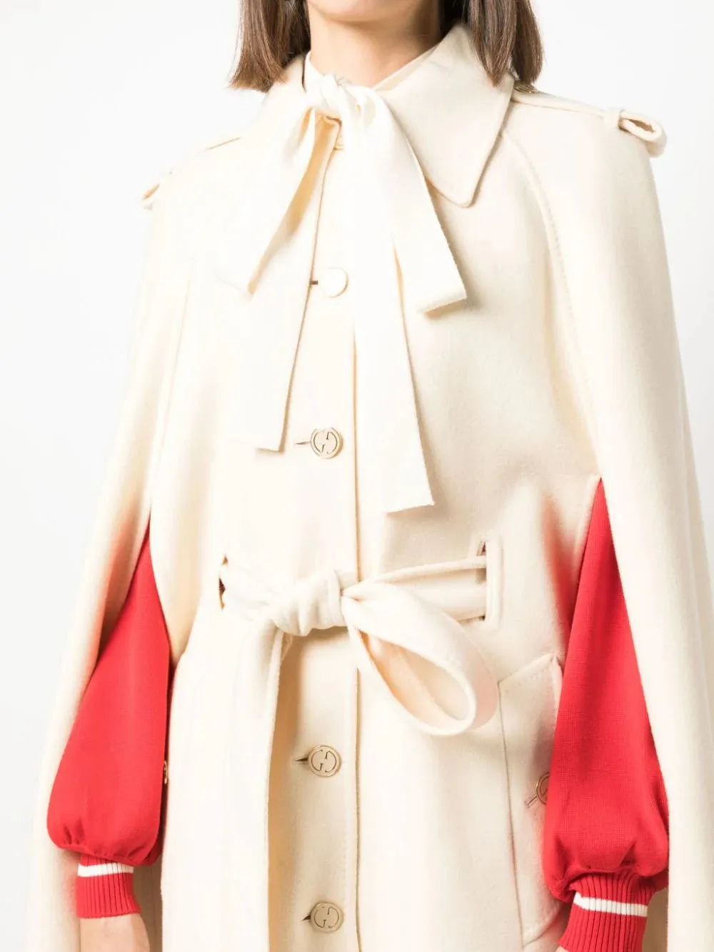 Wool Coat with Cape Sleeves