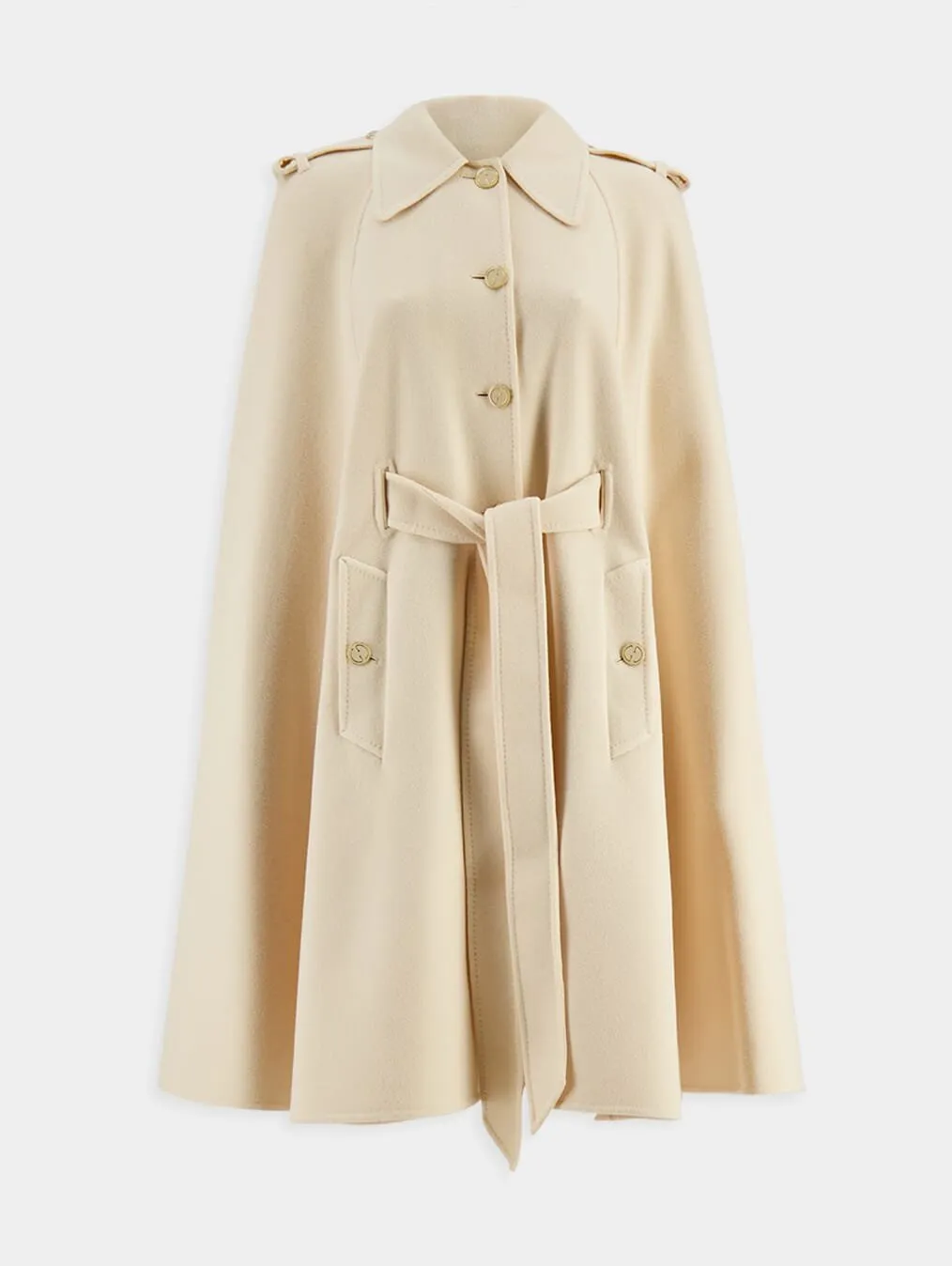 Wool Coat with Cape Sleeves