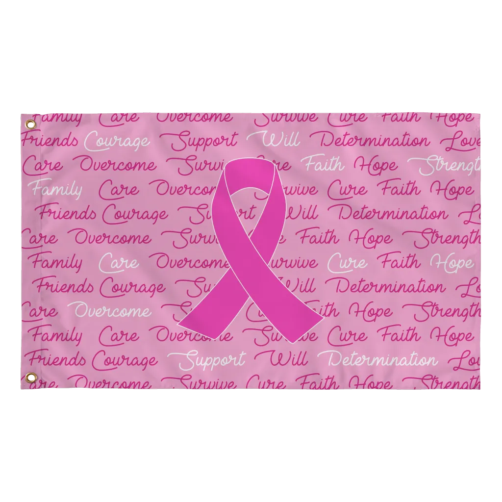 Words of Hope Pink Ribbon Flag - Pink