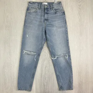 Zara Womens Blue Denim Relaxed Fit Jeans Size 6 US